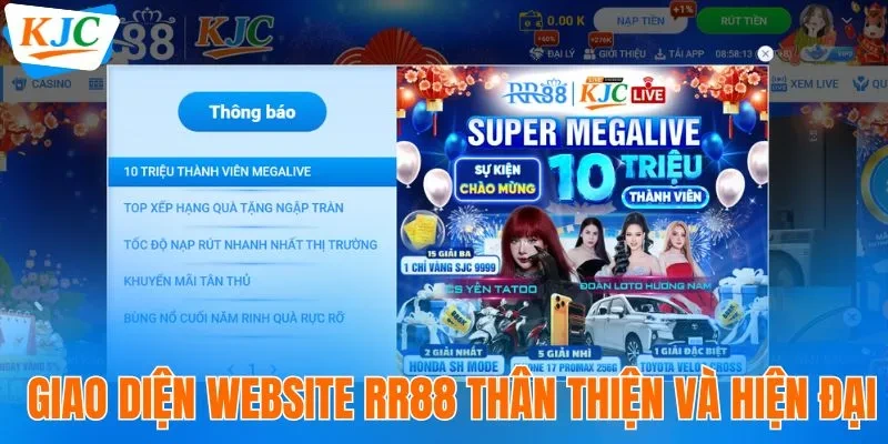RR88 | Trang Chủ Giải Trí An Toàn & Uy Tín Hàng Đầu Châu Á 9 Giao diện website RR88 thân thiện và hiện đạ