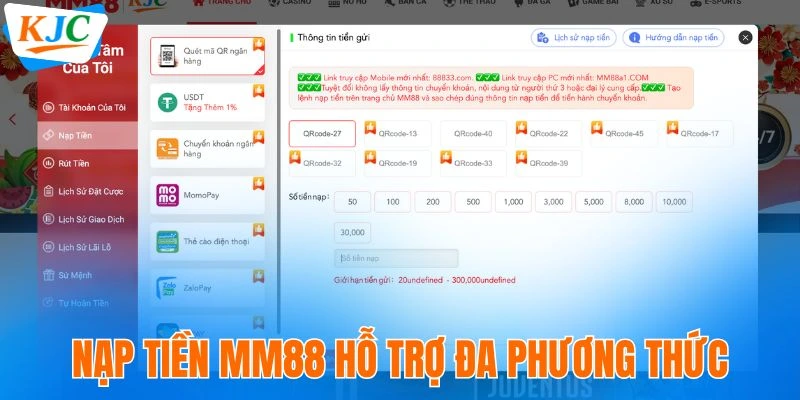 MM88 - Nền Tảng Giải Trí An Toàn Thuộc Liên Minh KJC 8 Nạp tiền MM88 hỗ trợ đa phương thức
