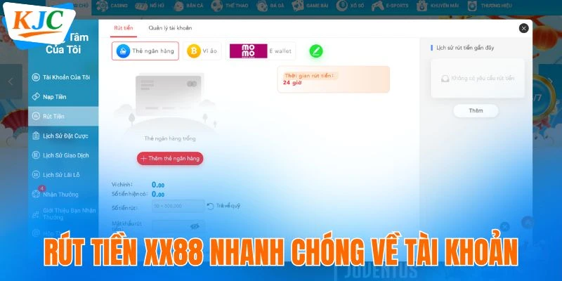 XX88 - Mảnh Ghép Chiến Lược Trong Hệ Sinh Thái Giải Trí KJC 10 Rút tiền XX88 về tài khoản nhanh gọn